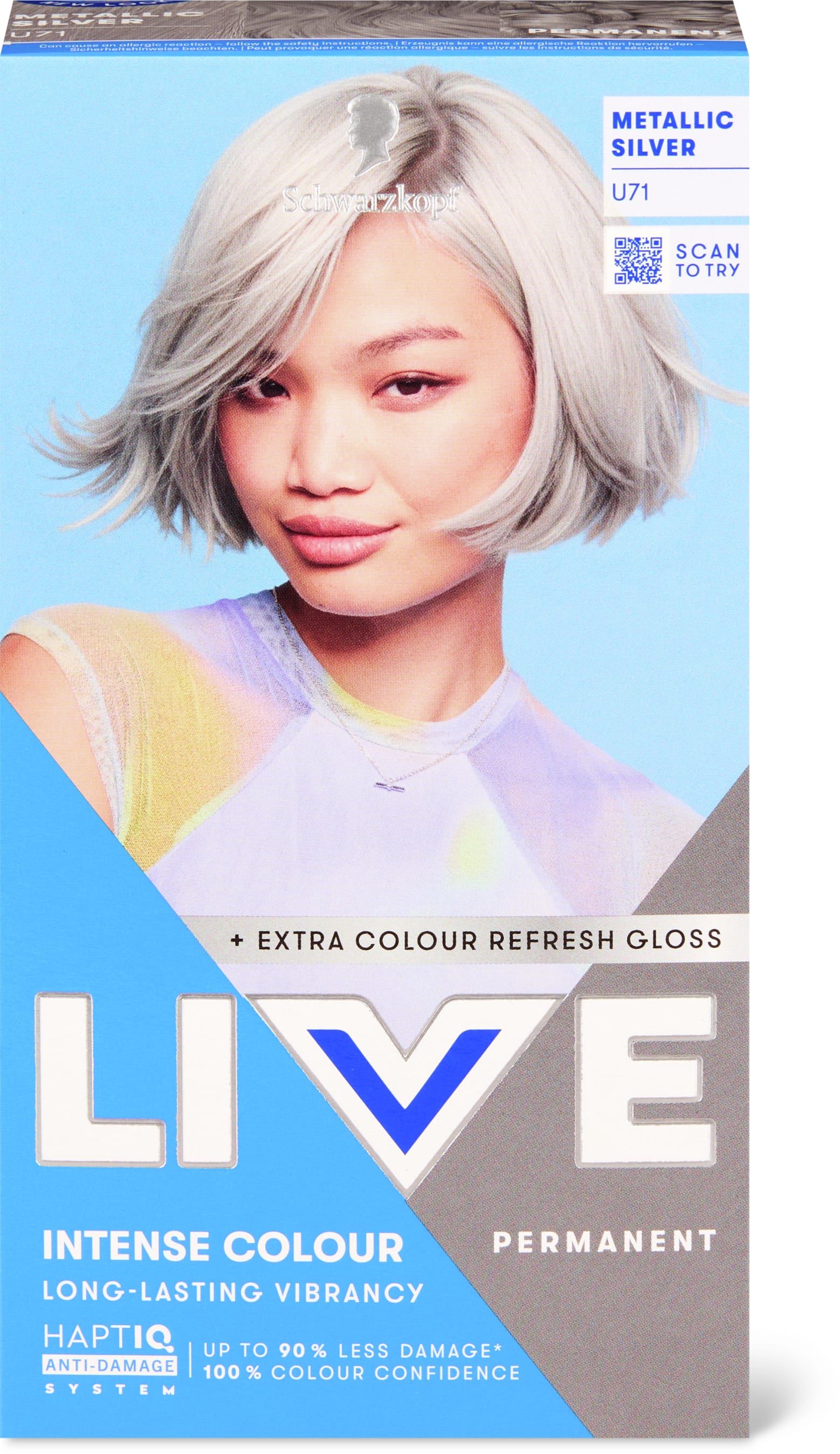 Schwarzkopf LIVE Urban Metallics colorazione argento metallico 1